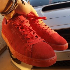 Red Puma Suede Sneakers